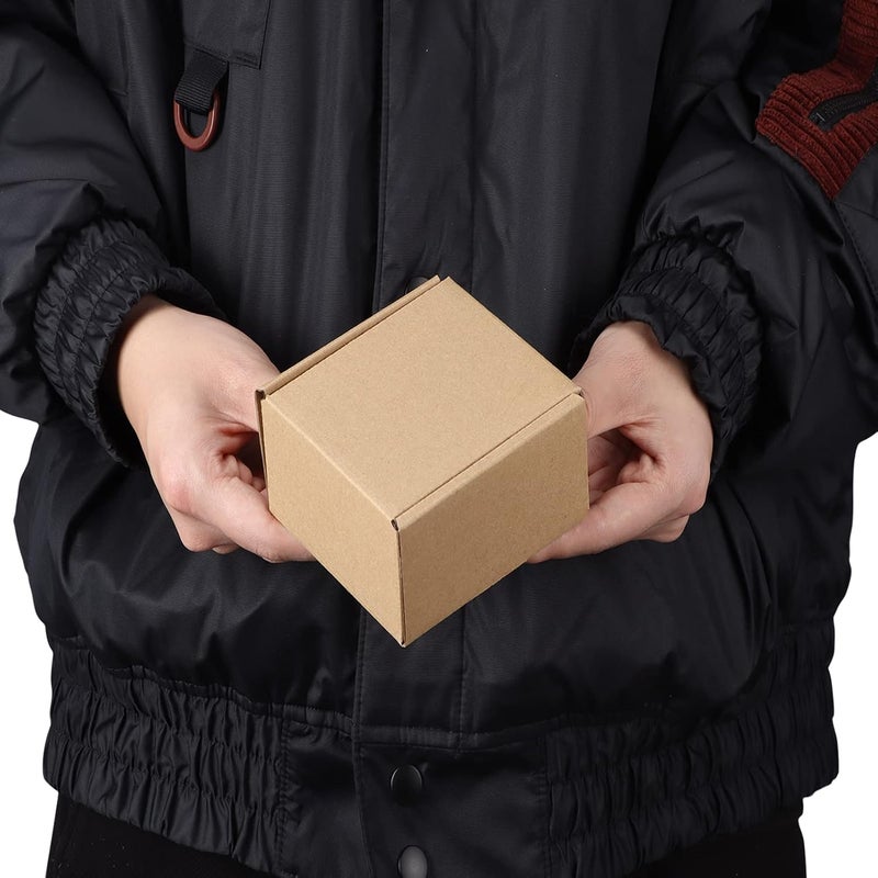 PHAREGE 4x4x2 inch Shipping Boxes Bulk 50 Pack Brown, Tab Lock Tuck Top Mailer Boxes for Packaging Small Business, Small Cardboard Gift Boxes for Wrapping Mailing Present - Image 4